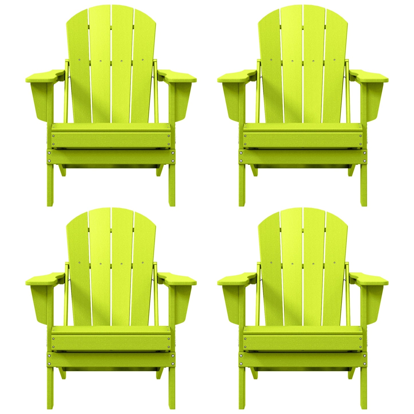 Chaises pliantes Adirondack Polytrends Laguna résistantes aux intempéries (lot de 4)