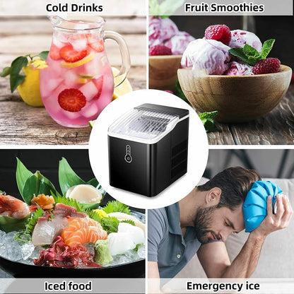 Portable Countertop Ice Maker Machine，26Lbs/24H， Self-Cleaning Home, Low Noise