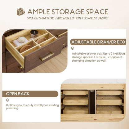 Meuble-lavabo Porto avec dessus en quartz blanc sans miroir