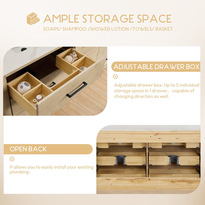 Meuble-lavabo Porto avec dessus en quartz blanc sans miroir