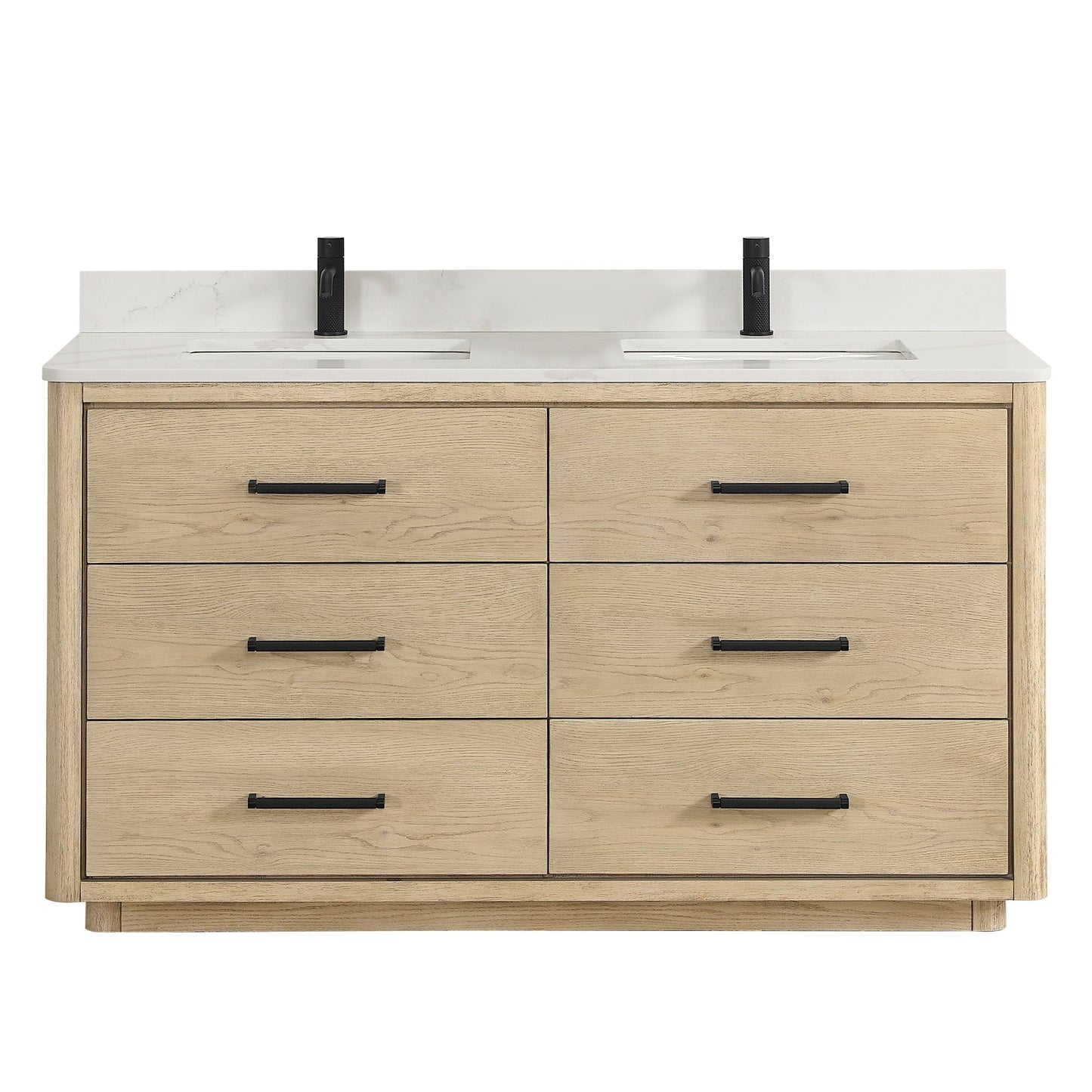 Meuble-lavabo Porto avec dessus en quartz blanc sans miroir