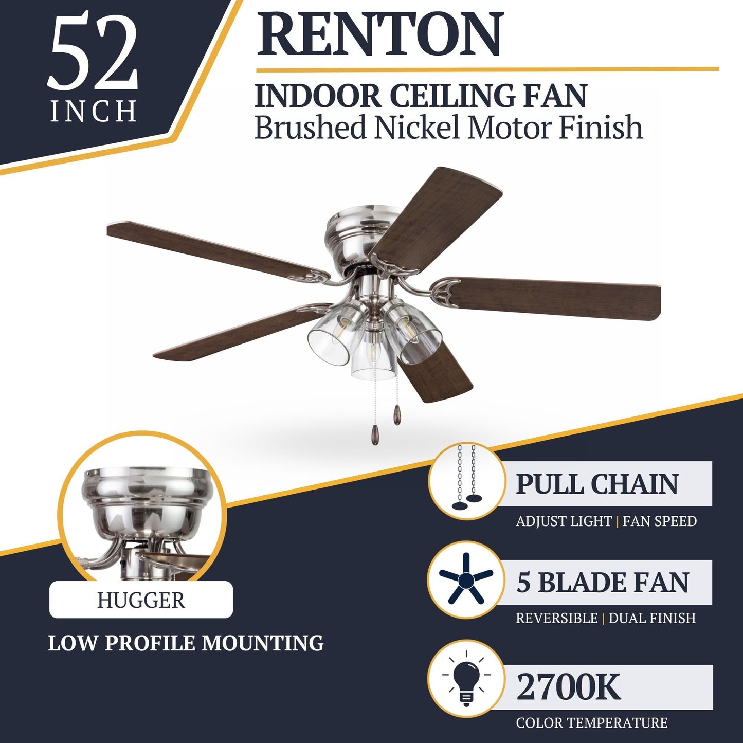 Prominence Home Renton Traditional Farmhouse Indoor Ceiling Fan
