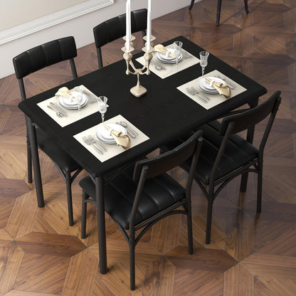 Ensemble table à manger rectangulaire pour 4 personnes avec chaises rembourrées