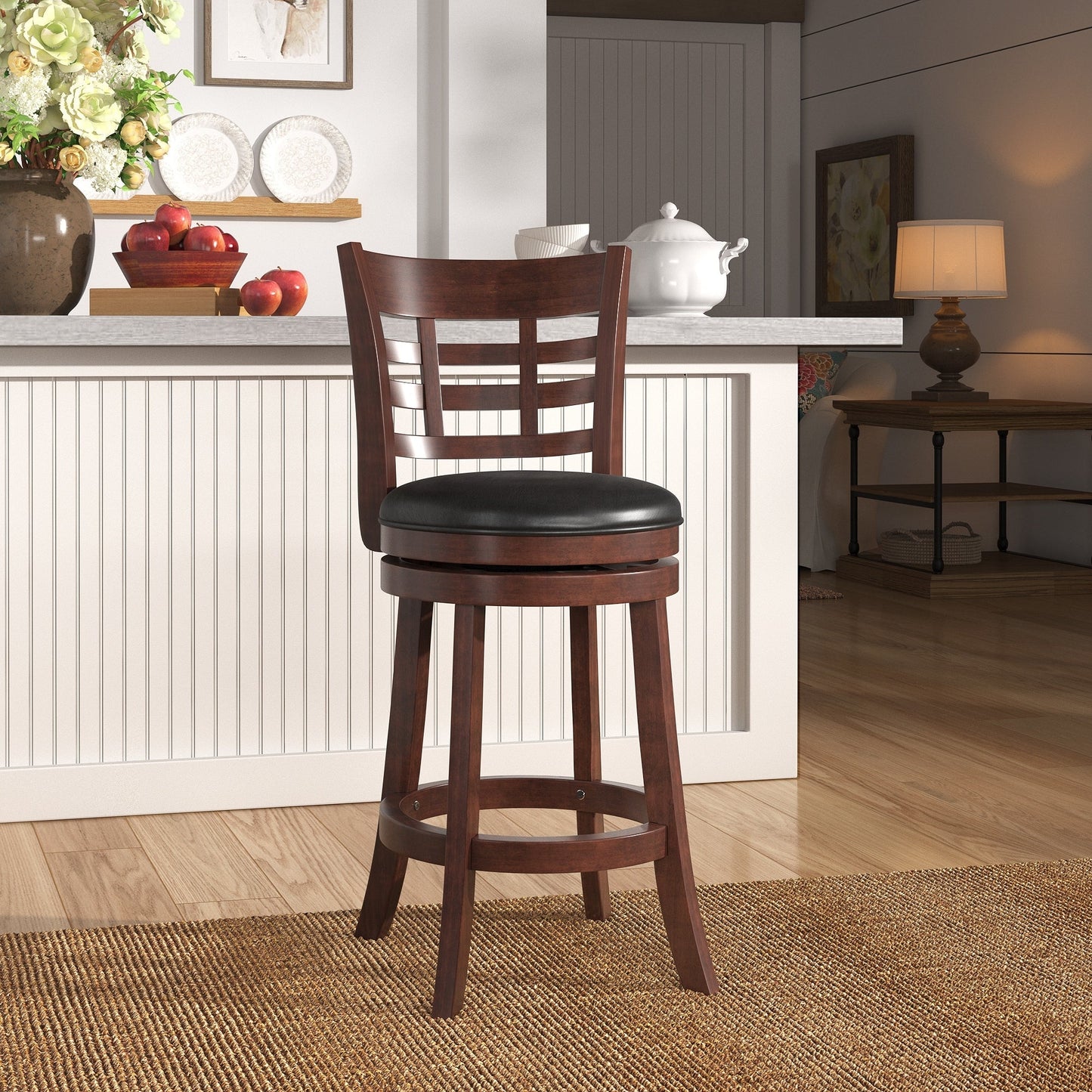 Rovinj Upholstered Back Swivel Counter Stool