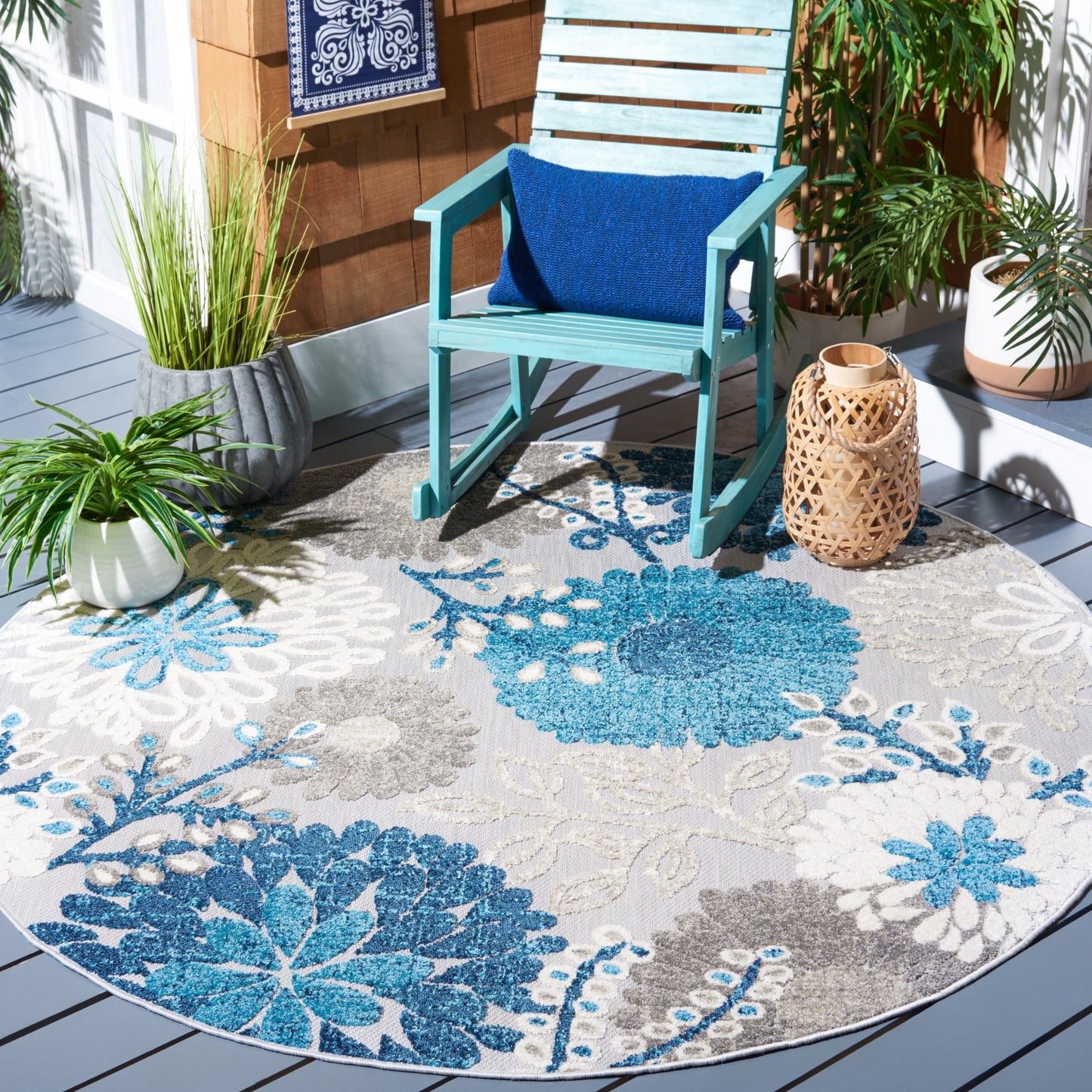 SAFAVIEH Cabana Hillechien Indoor/ Outdoor Waterproof Patio Floral Rug