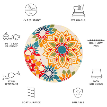 SAFAVIEH Cabana Ingke Indoor/ Outdoor Waterproof Patio Floral Rug