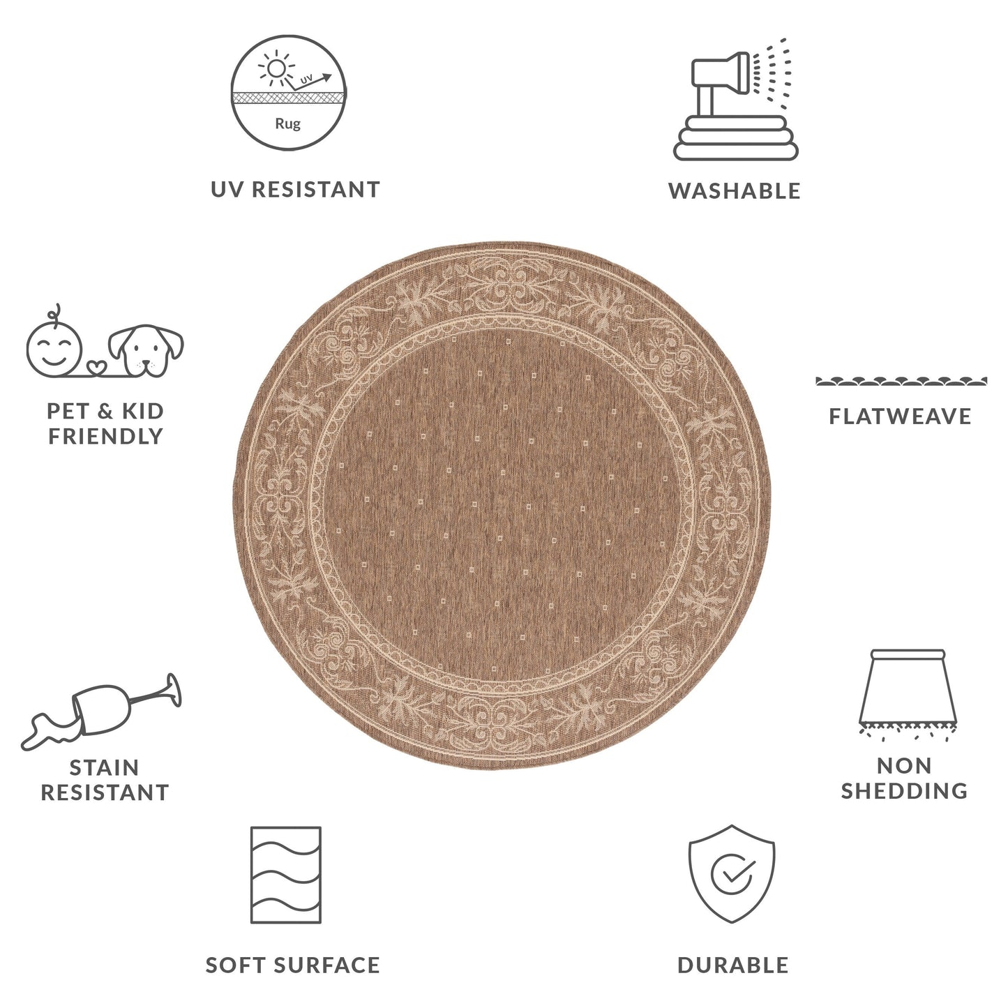 SAFAVIEH Courtyard Hendrina Indoor/ Outdoor Waterproof Patio Backyard Rug