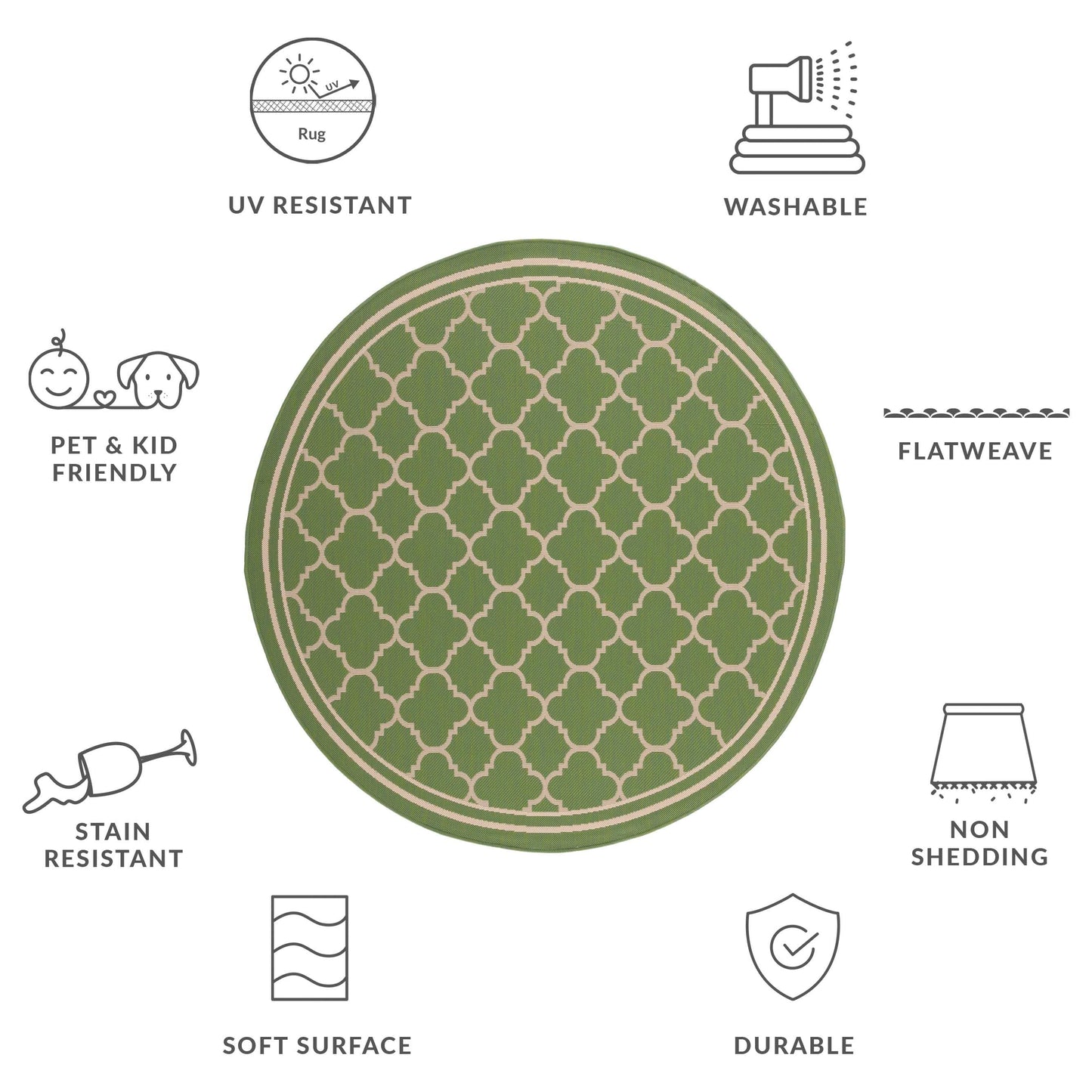 SAFAVIEH Courtyard Kristelle Indoor/ Outdoor Waterproof Patio Backyard Rug