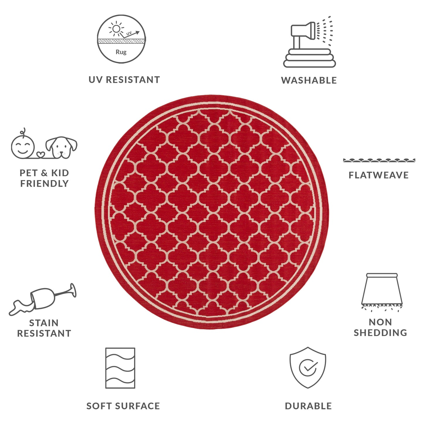 SAFAVIEH Courtyard Kristelle Indoor/ Outdoor Waterproof Patio Backyard Rug