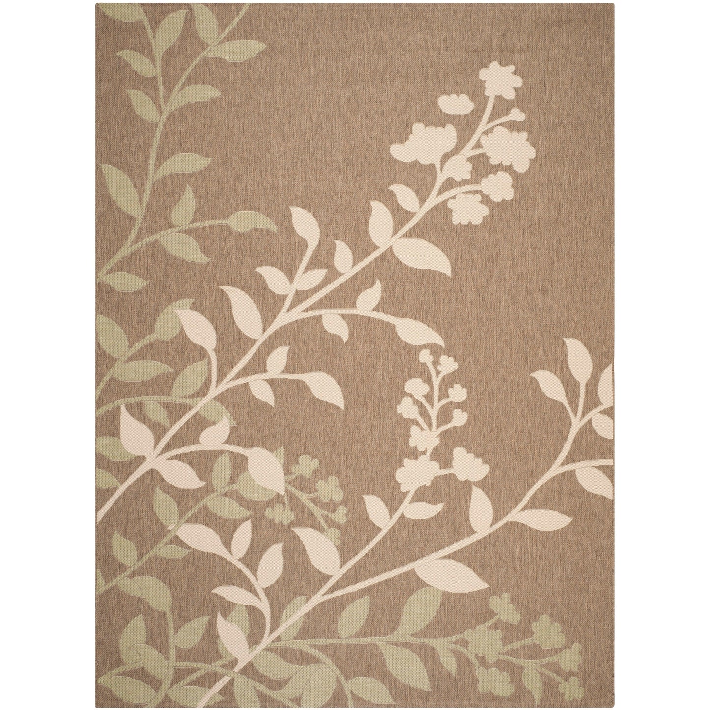 SAFAVIEH Courtyard Luann Botanical Indoor/ Outdoor Waterproof Patio Backyard Rug