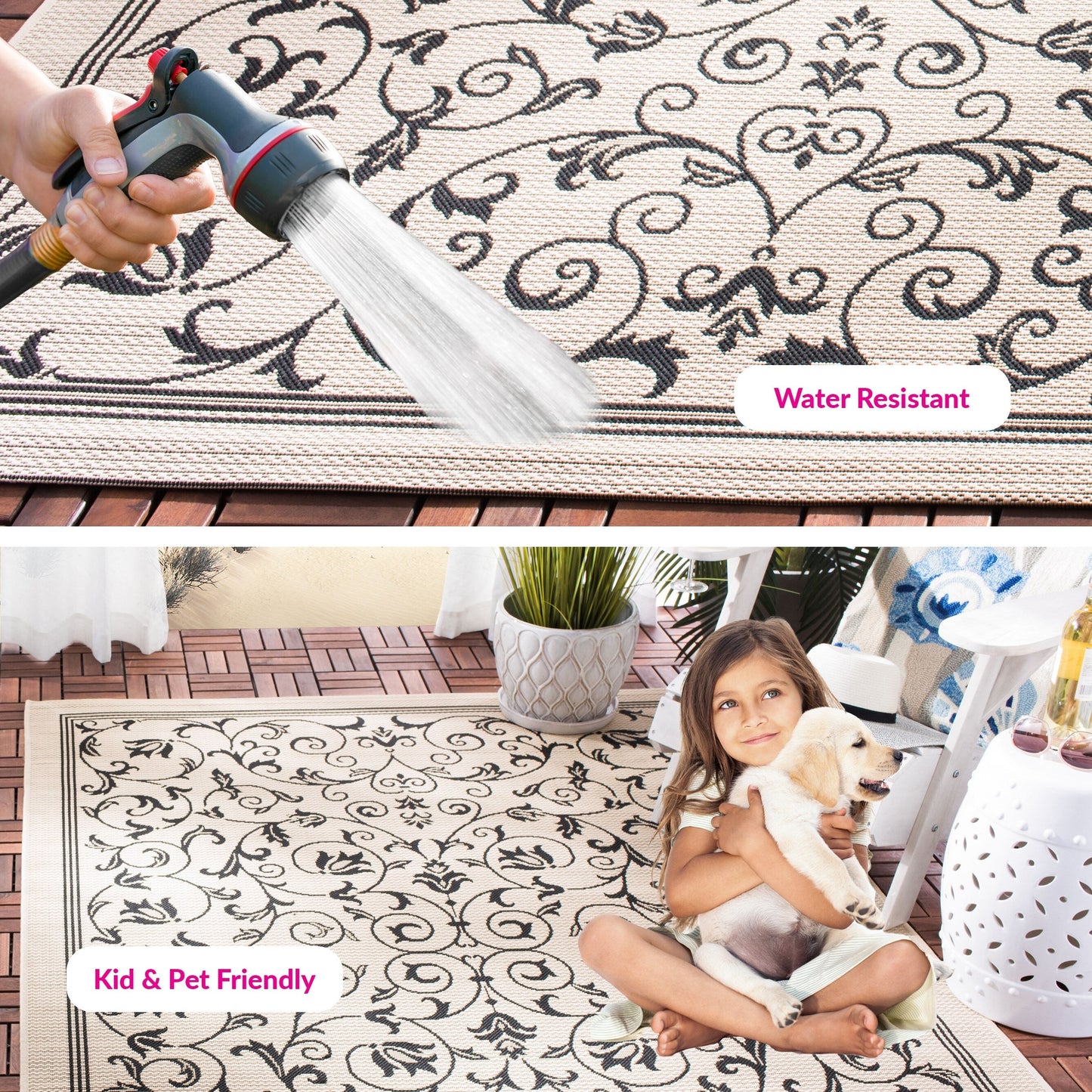 SAFAVIEH Courtyard Miljeta Indoor/ Outdoor Waterproof Patio Backyard Rug