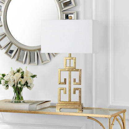 Lampe de table Chantelle de SAFAVIEH Lighting, 29 pouces, finition or antique grecque (lot de 2) - 16 L x 9 P x 29 H