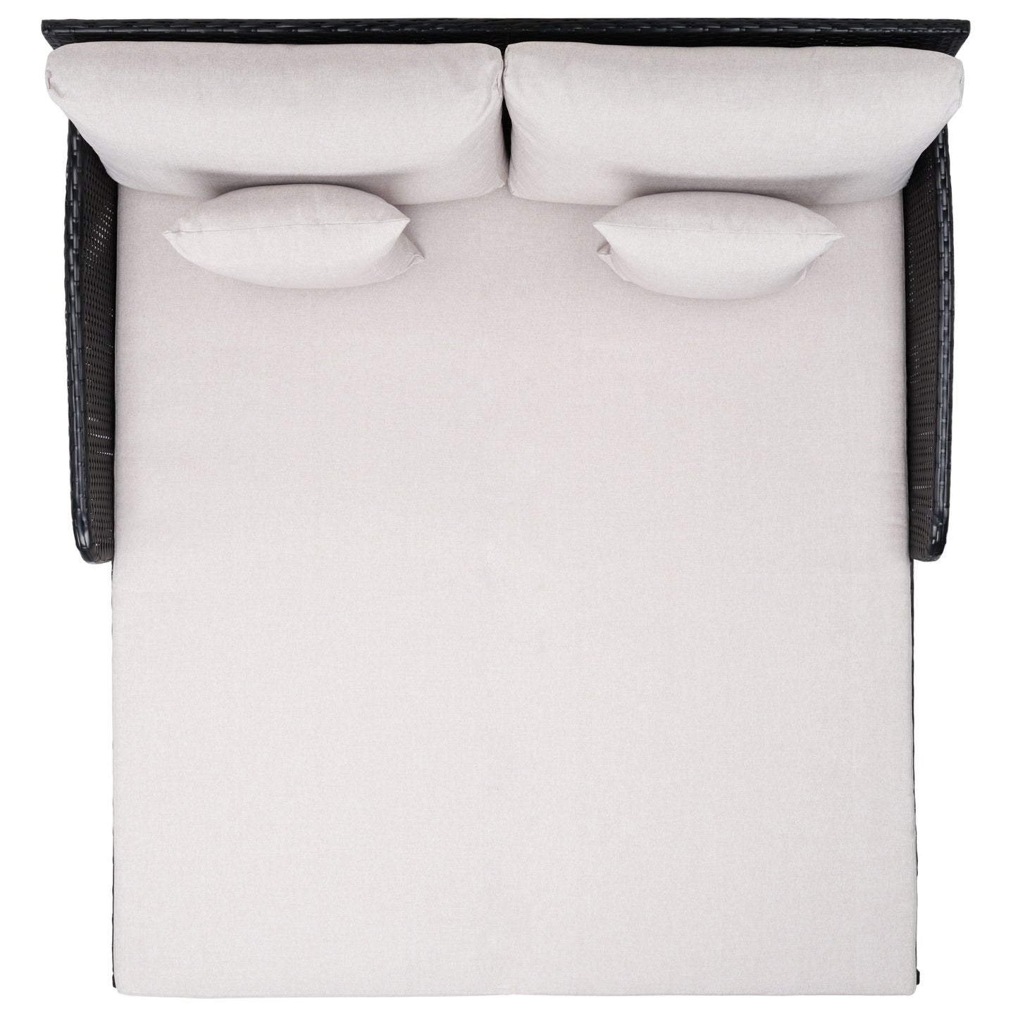 Lit de repos d'extérieur SAFAVIEH Taniyah en osier avec oreiller et coussins - 53 L x 28 P x 62 H