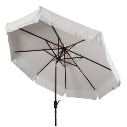 Parasol d'extérieur à manivelle SAFAVIEH Ronette Fringe de 9 pieds