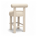 Tabouret de bar Arch en velours blanc cassé
