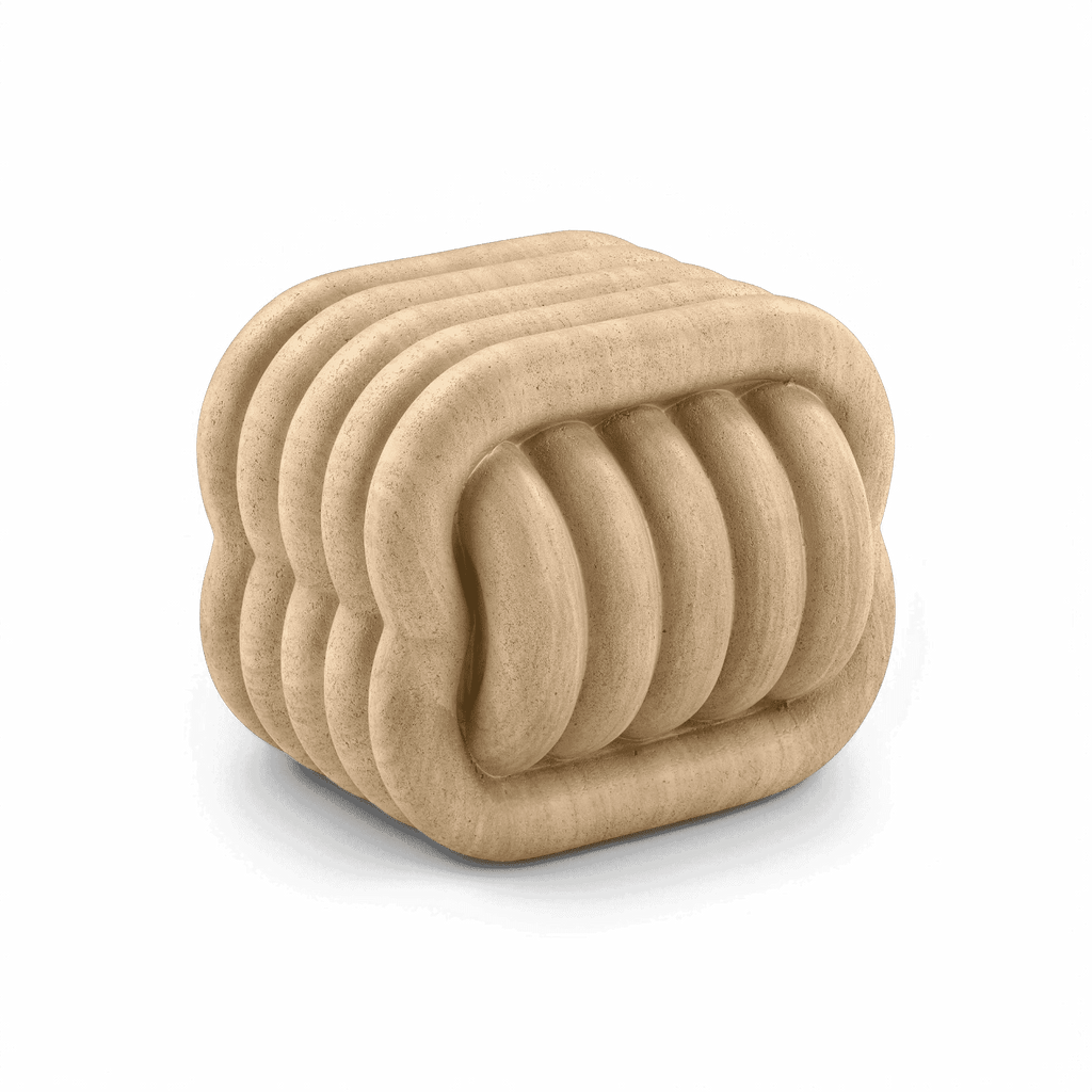 Tabouret d'appoint d'intérieur/extérieur en travertin Jasper Knot
