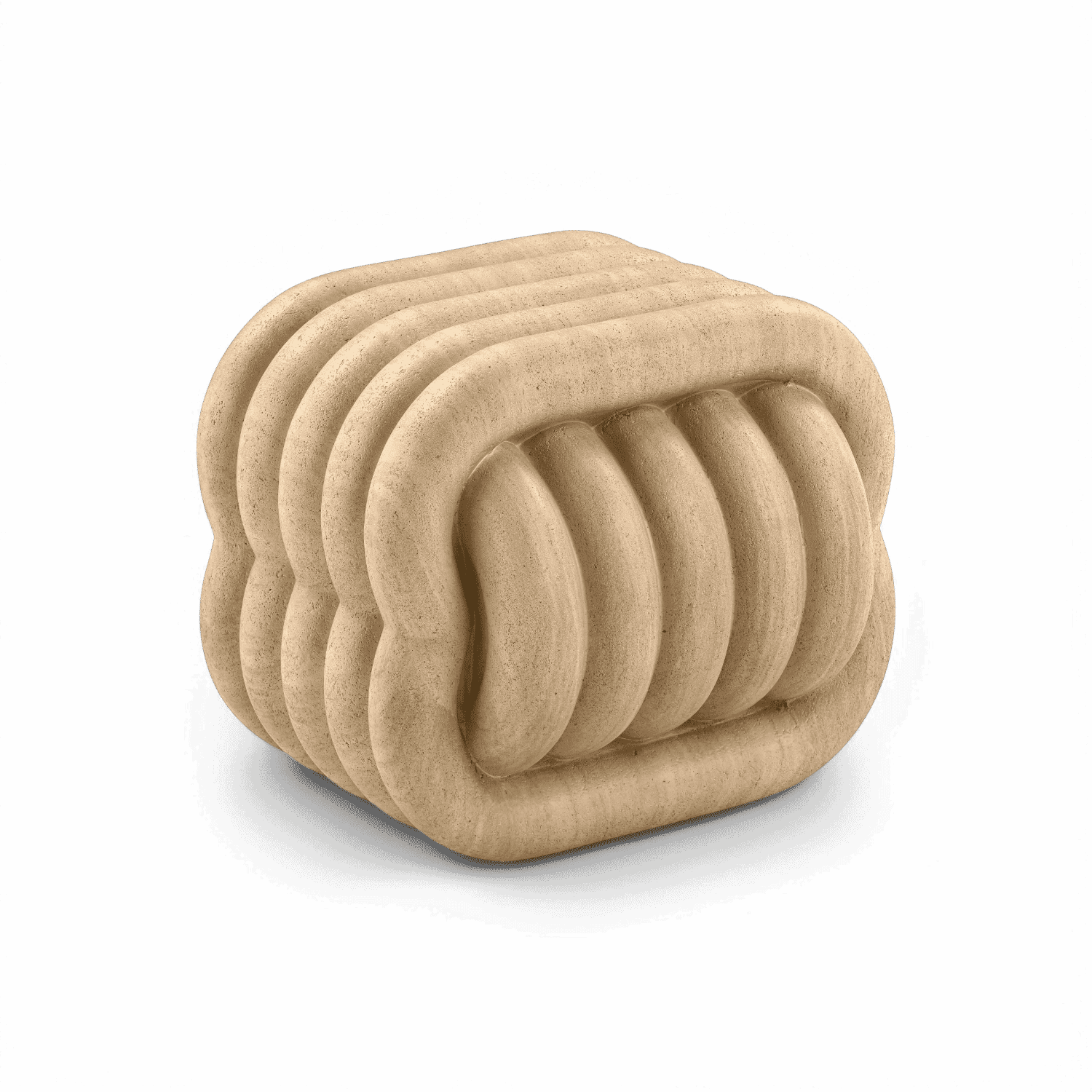 Tabouret d'appoint d'intérieur/extérieur en travertin Jasper Knot