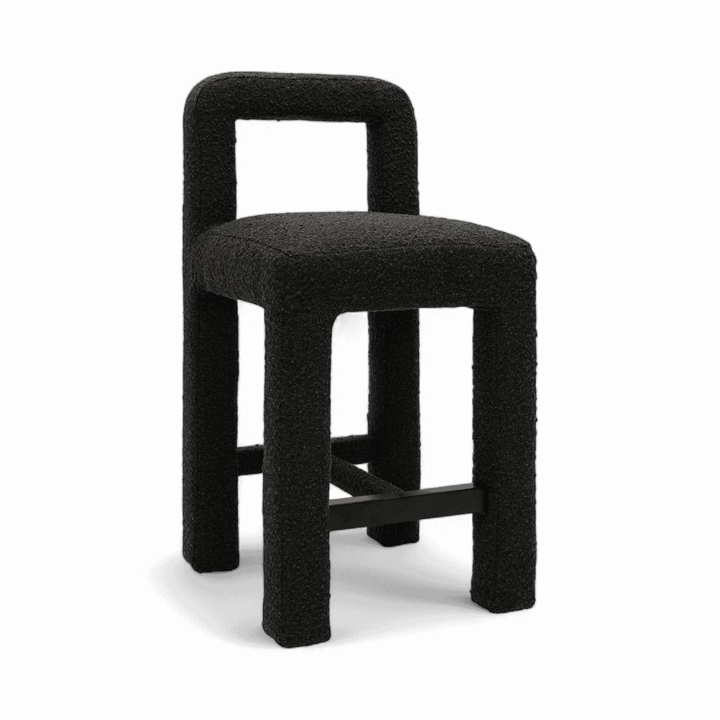 Tabouret de comptoir Viva Black Boucle