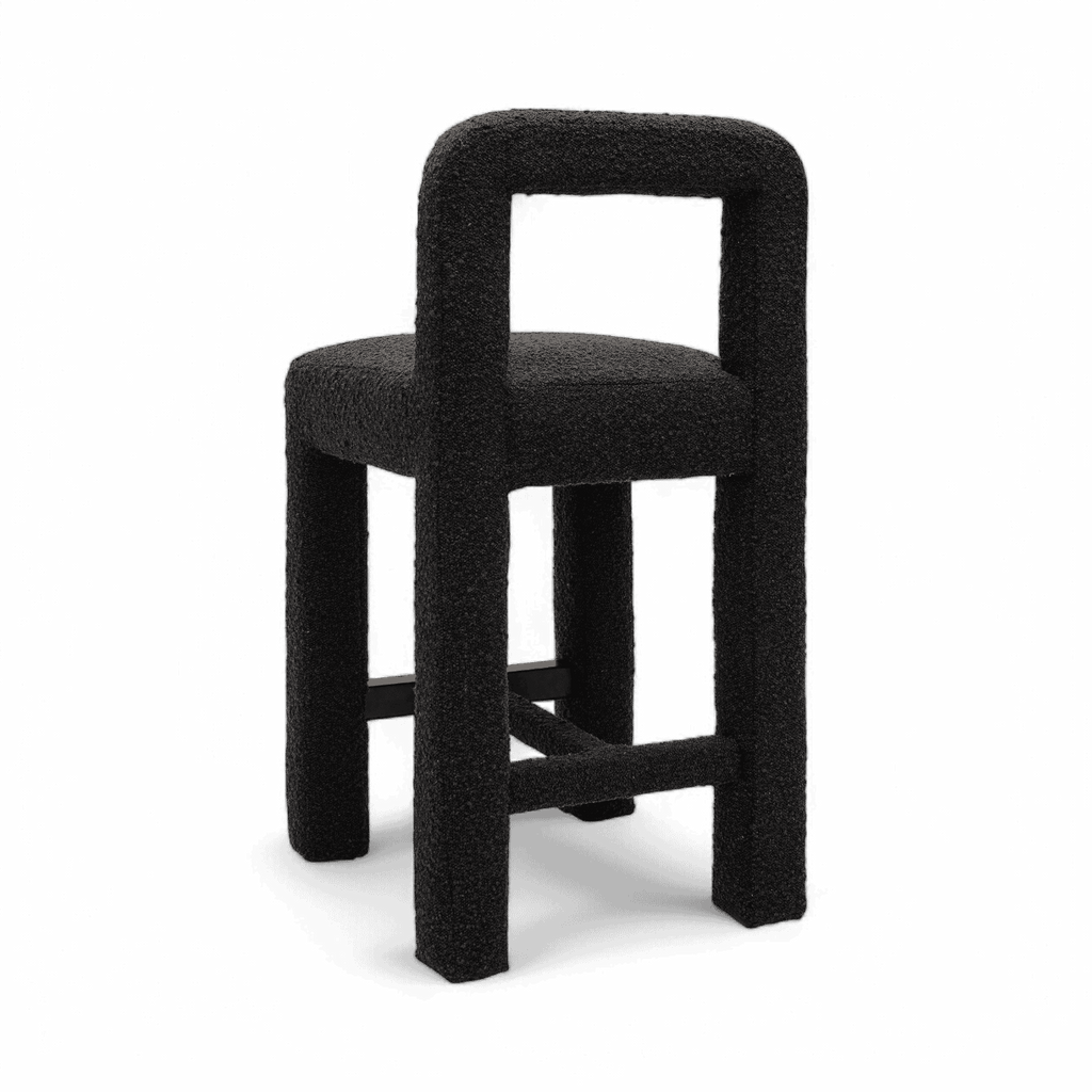 Tabouret de comptoir Viva Black Boucle