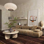 Causeuse modulaire en velours camel Solace