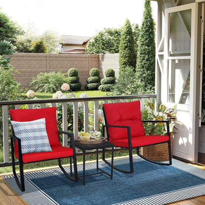 Ensemble bistrot à bascule d'extérieur en métal noir SUNCROWN 3 pièces