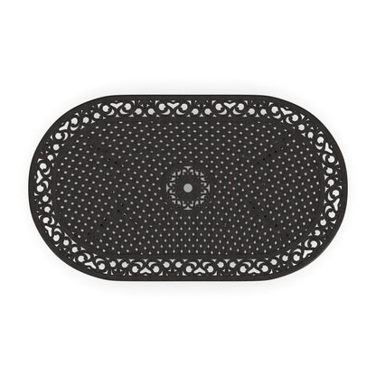 Ensemble de salle à manger d'extérieur en aluminium bronze Sanibel 7 pièces avec table à manger ovale de 72 pouces et six fauteuils par Homestyles