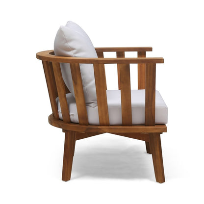 Fauteuils club d'extérieur en bois d'acacia Sedona avec coussins (lot de 2) par Christopher Knight Home