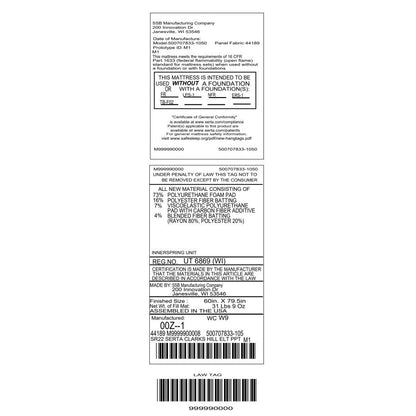 Matelas à plateau-coussin moelleux Serta Clarks Hill 15.