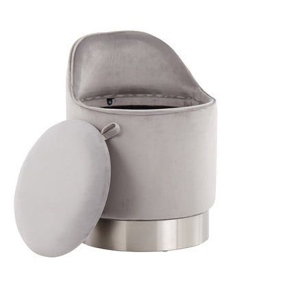 Tabouret de coiffeuse pivotant en velours Silver Orchid Corday