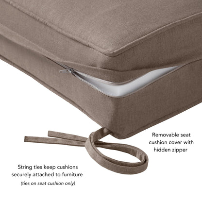 Ensemble de coussins d'extérieur à siège profond Sunbrella de qualité supérieure, 2 pièces