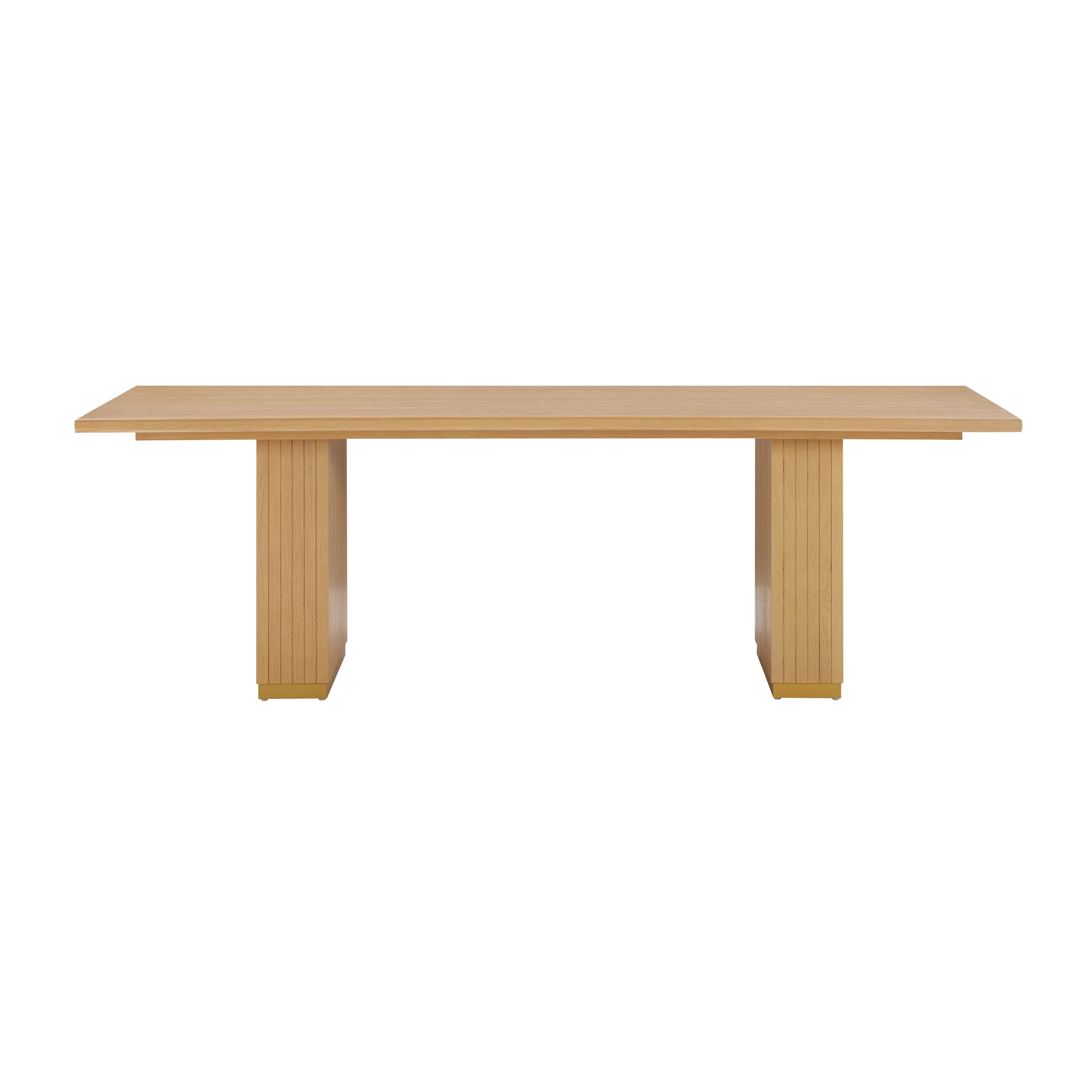 Table à manger rectangulaire en bois de chêne naturel Elara