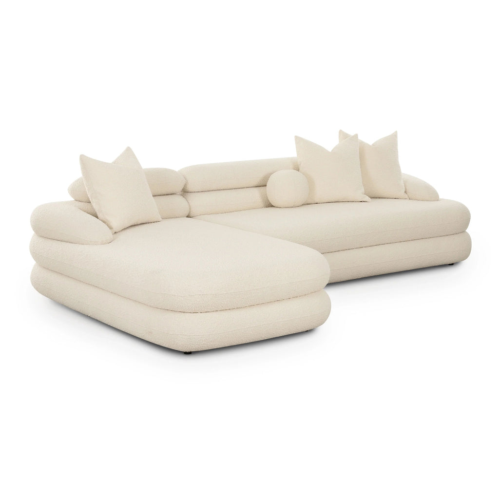 Canapé d'angle modulaire Niko Cream Boucle LAF