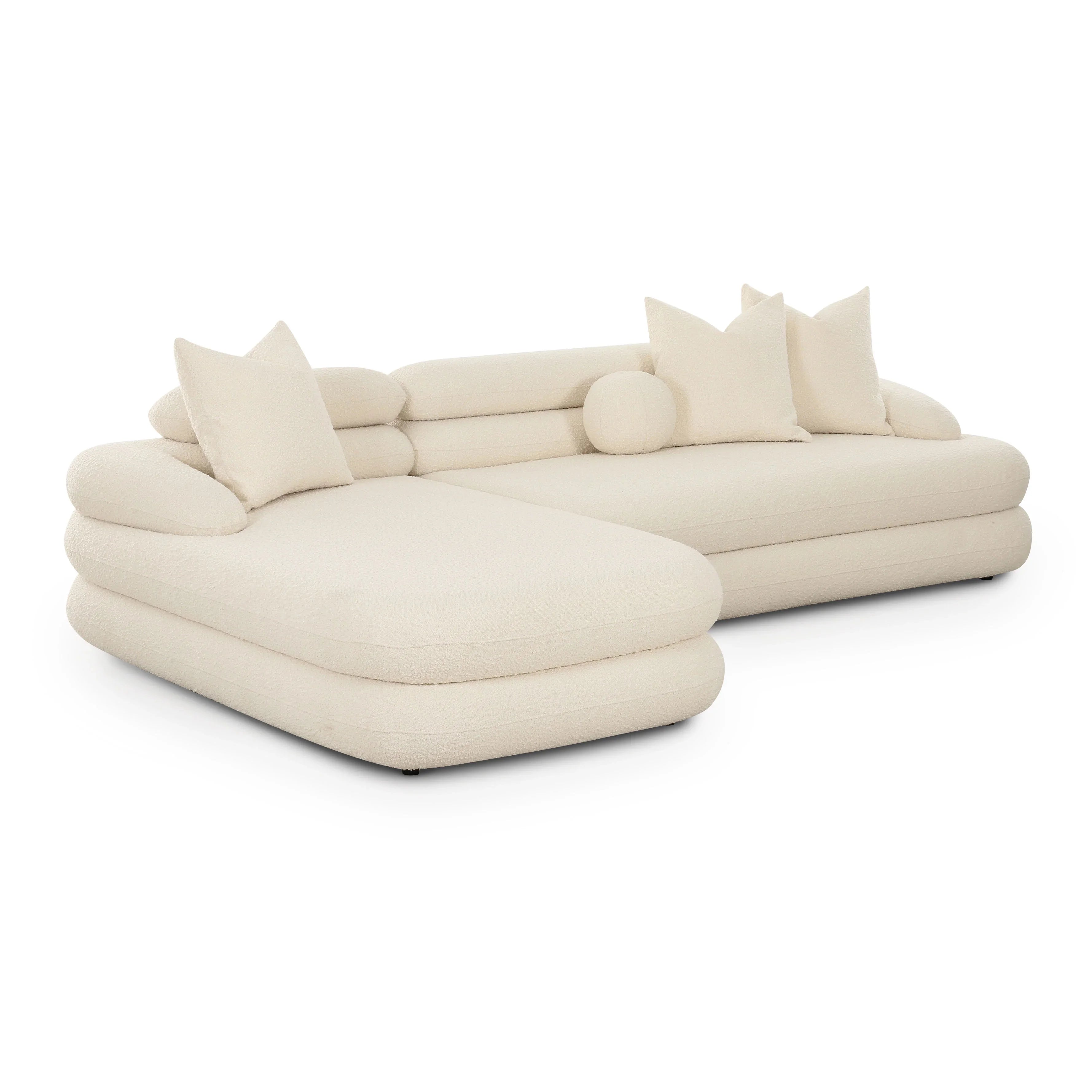 Canapé d'angle modulaire Niko Cream Boucle LAF