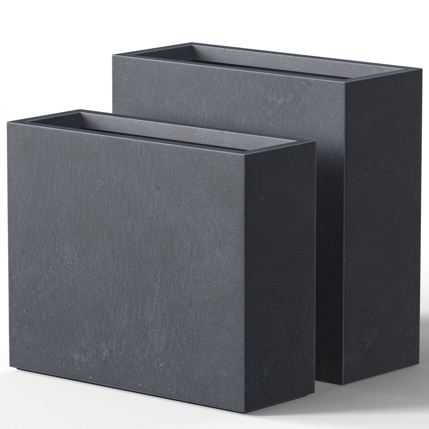 Jardinières rectangulaires en béton de grande taille / Grandes jardinières d'intérieur et d'extérieur