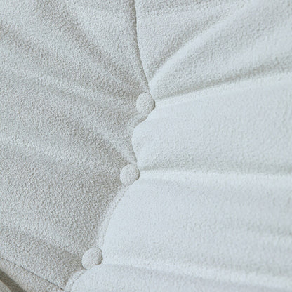 Ensembles de canapés-poufs en velours Teddy