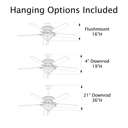 Ventilateur de plafond Halston en vitrail de style Tiffany - Épice - 52L x 52W x 19H - 52L x 52W x 19H