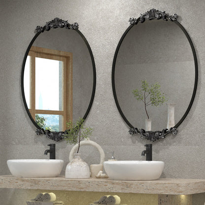 Oval Vintage Ornate Baroque Wall Mirror