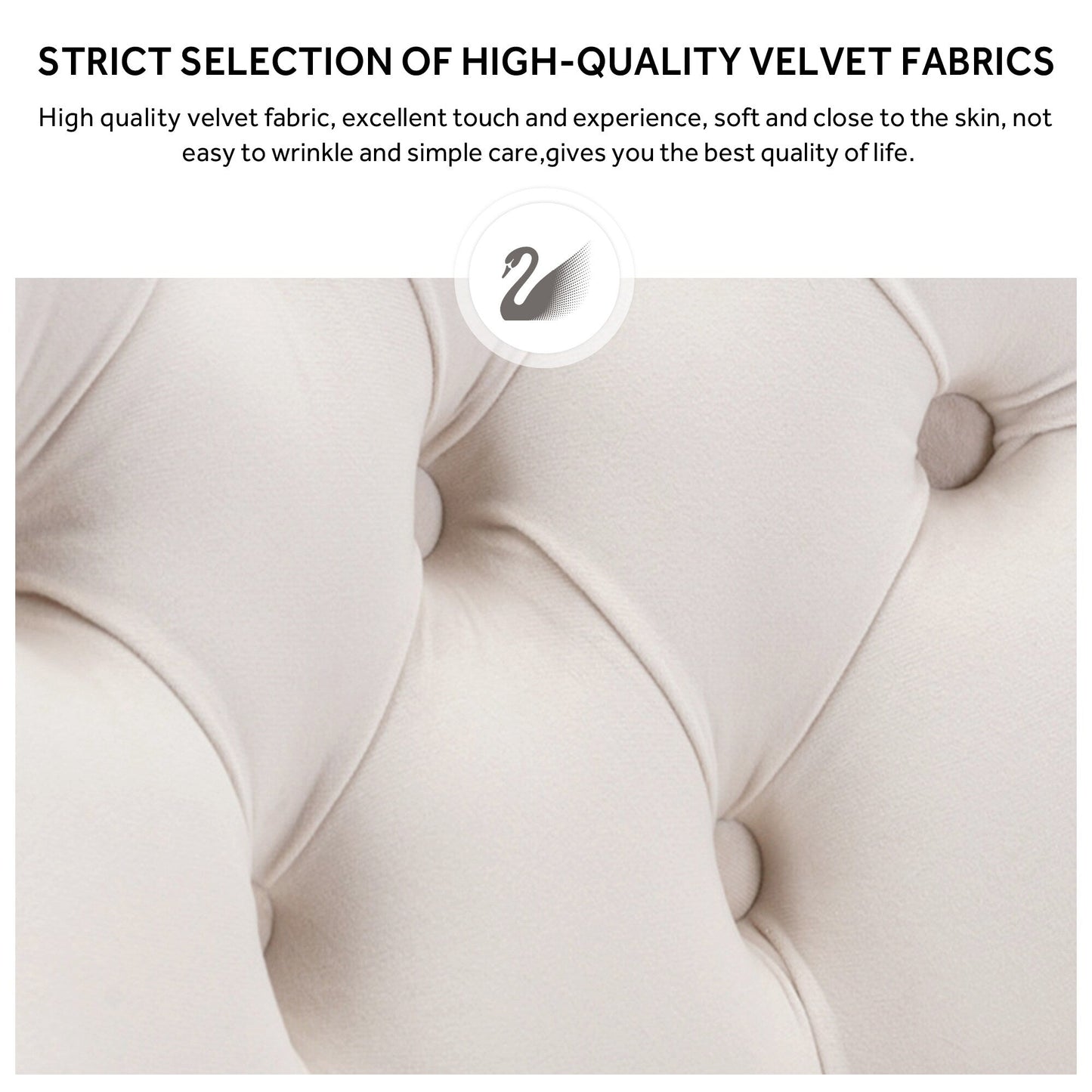 Chaise de salle à manger capitonnée en velours avec pieds en bois massif, lot de 6