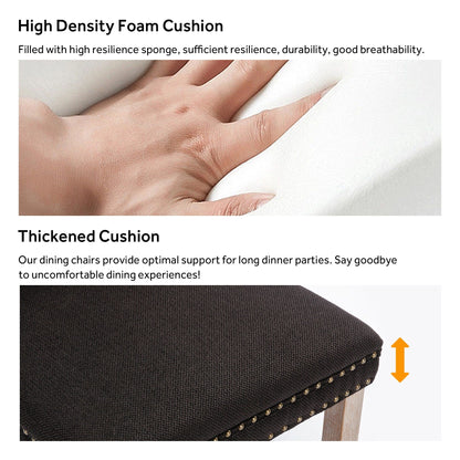 Chaise de salle à manger capitonnée en velours avec pieds en bois massif, lot de 6