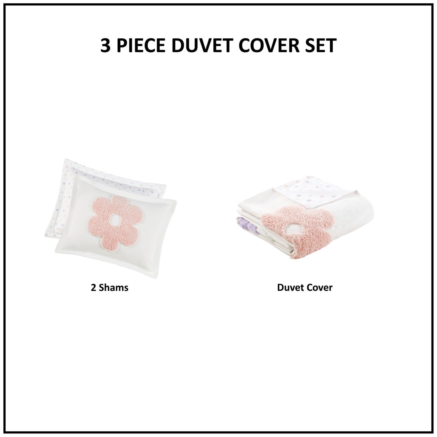 Intelligent Design Kids Madeline Floral Reversible Tufted Chenille Duvet Cover Set