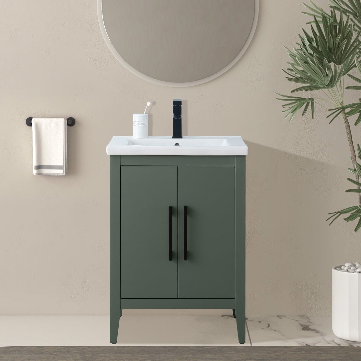 Meuble-lavabo simple Vanity Art 20, 24 ou 30 avec dessus en céramique