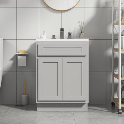 Meuble-lavabo simple en bois massif de 24 pouces de Vanity Art