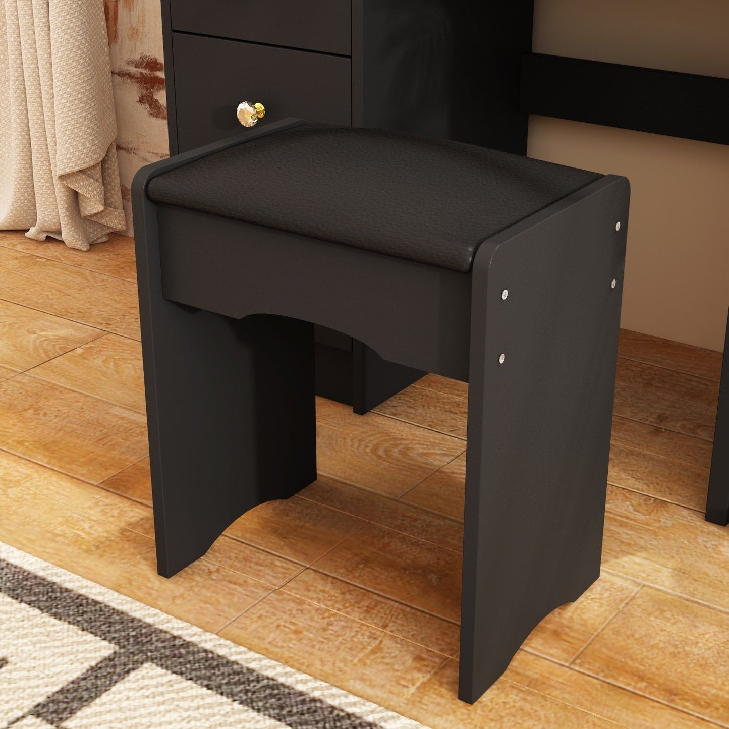 Ensemble de coiffeuse avec miroir et lampe, coiffeuse de maquillage avec tabouret