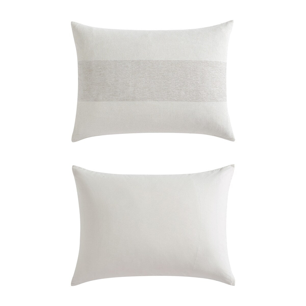 Parure de couette Vera Wang en chenille gaufrée beige à rayures