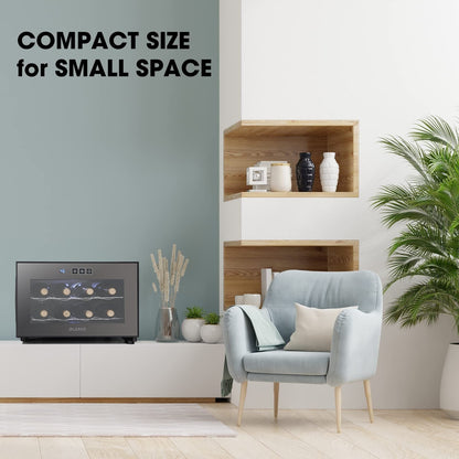 Refroidisseur de boissons polyvalent pour 8 bouteilles (46 à 66 °F) : design élégant et fonctionnement ultra-silencieux pour un usage domestique