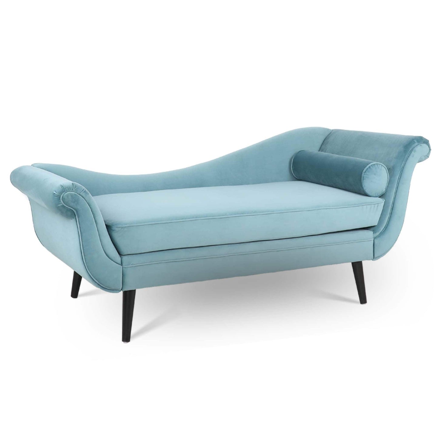 Chaise longue vintage avec accoudoirs en volutes par Christopher Knight Home