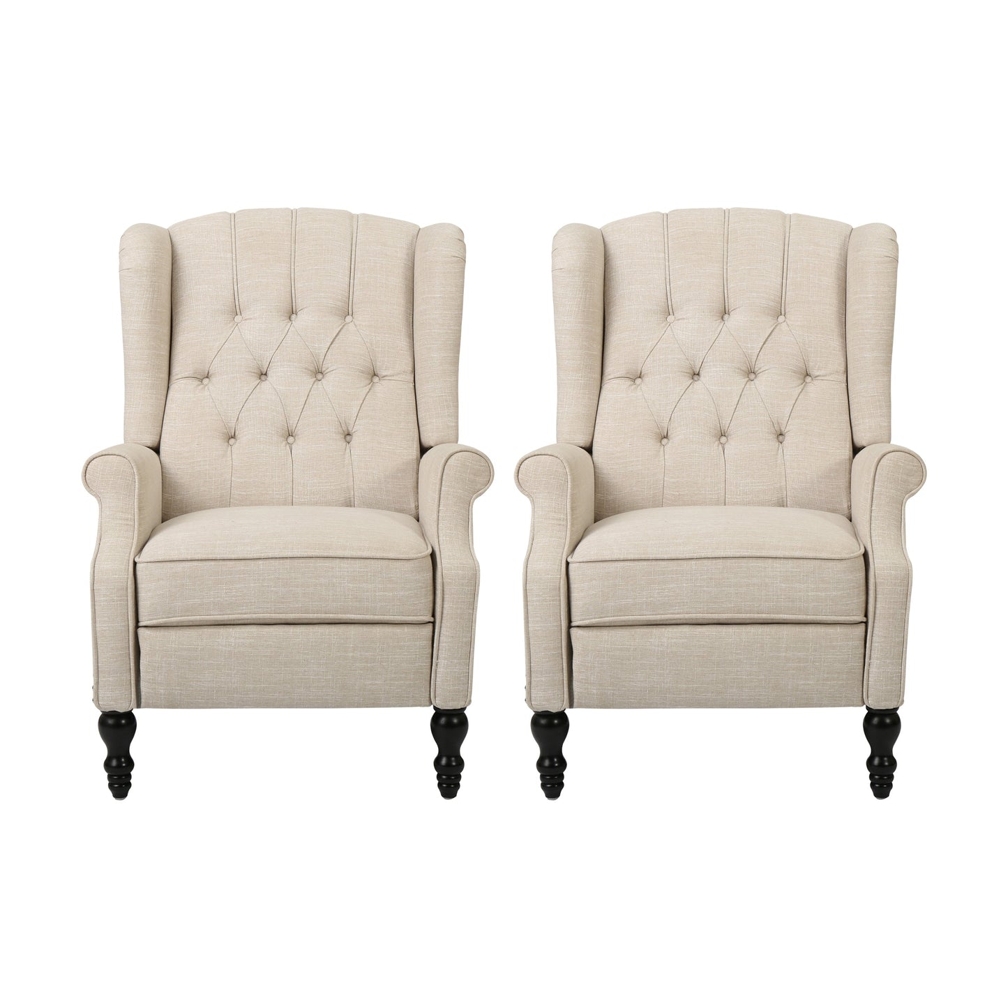Fauteuils inclinables en tissu capitonné Walter (lot de 2) par Christopher Knight Home