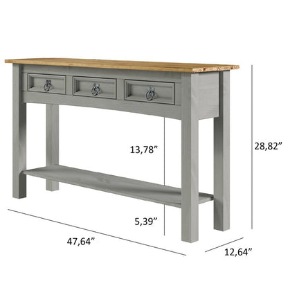 Console d'entrée en bois à 3 tiroirs Corona | Furniture Dash - N/A