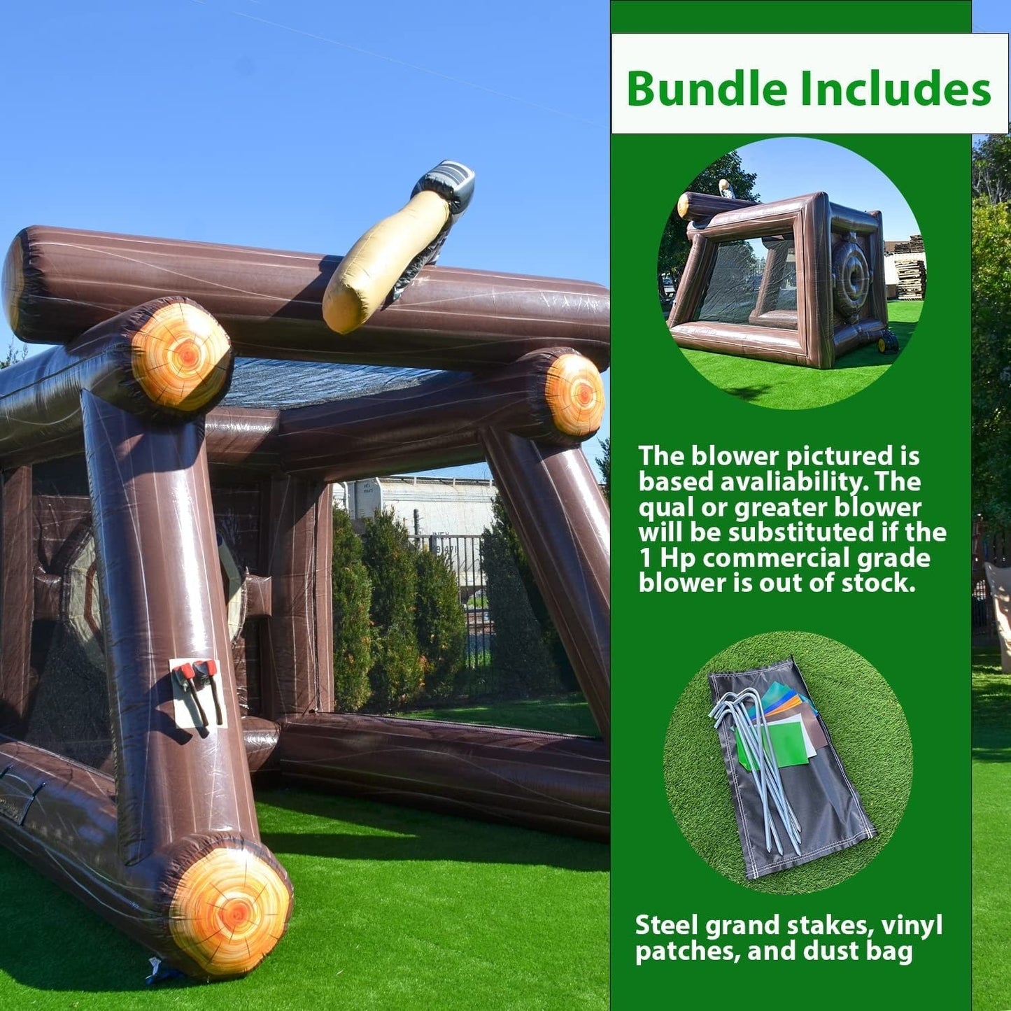 Jeu de lancer de hache gonflable XJUMP avec souffleur d'air et haches en mousse, qualité commerciale, léger, jeu d'extérieur