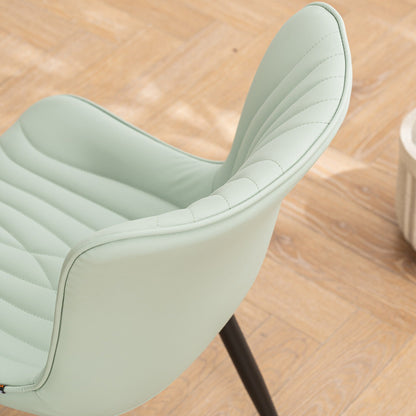 Lot de 2 chaises de salle à manger modernes en cuir rembourré sans accoudoirs